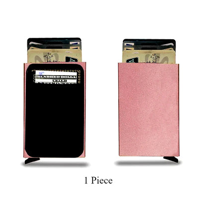 Rfid Smart Credit Card Holder Wallets Metal Slim Pop Up Minimalist Men Wallets Black Male Purse Money Bags Carteira Masculina - Smarsty