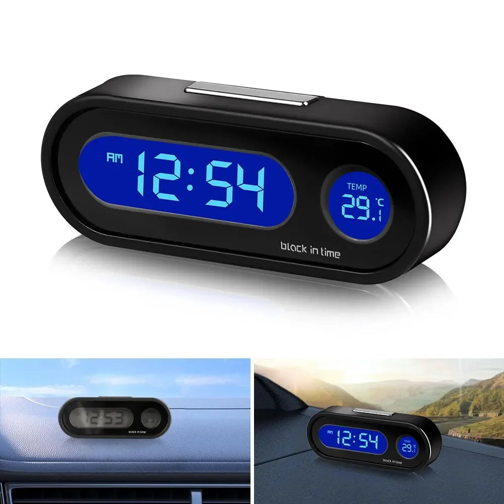 Car Dashboard Clock With Digital Thermometer And Display - Smarsty
