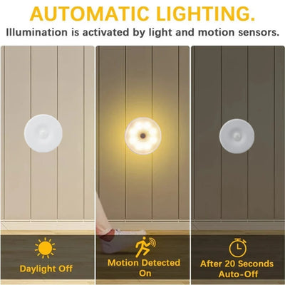 Rechargeable Motion Sensor LED Night Light for Home - Smarsty