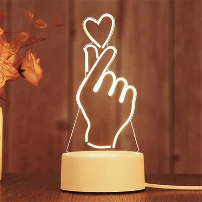 Creative LED Acrylic Night Light for Bedroom Decor - Smarsty