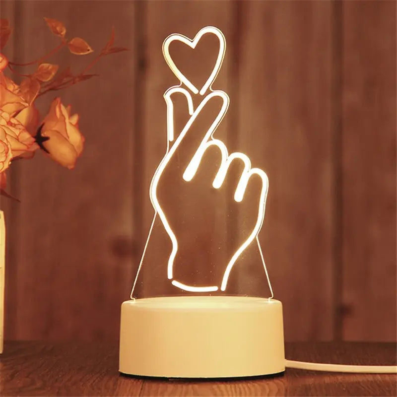 Creative LED Acrylic Night Light for Bedroom Decor - Smarsty