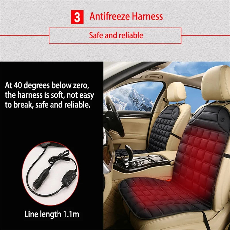 12V Car Heated Seat Cushion For Fast Warmth Winter Drives - Smarsty