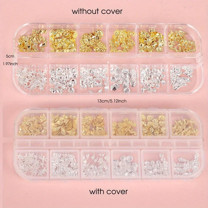 Metal Summer Ocean Nail Charms Set with Starfish and Shell - Smarsty