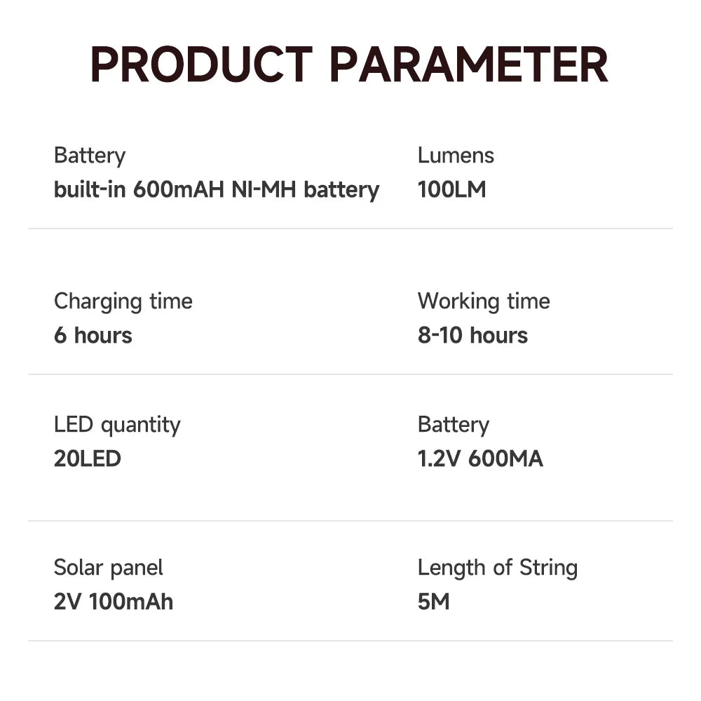 Solar LED String Fairy Lights for Outdoor Decor - Smarsty