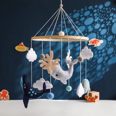 Baby Crib Mobile Bed Bell Rattle Toys Wooden Crochet Stars Pendant Bed Bell Toys Newborn Comfort Crib Bracket Hanging Toys Gifts by Smarsty