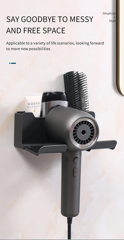 Wall Mounted Hair Dryer Holder Organizer for Bathrooms - Smarsty