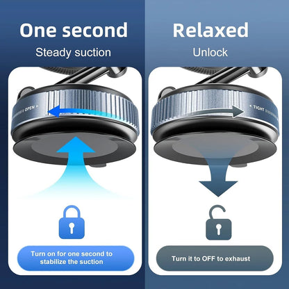 Magnetic Vacuum Car Mount Phone Holder Vacuum Suction Cup Car Phone Stand Universal GPS Navigation Stand for Car Smooth Surfaces