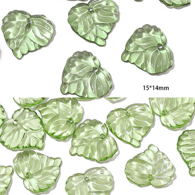 100pcs Acrylic Leaf Beads For DIY Handmade Jewelry Craft - Smarsty