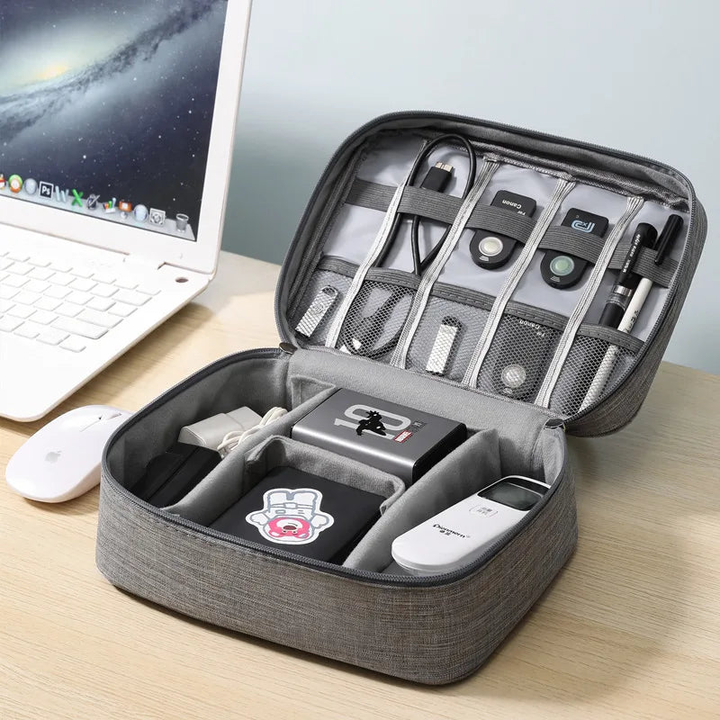 Travel Electronics Storage Bag With High Capacity Cables - Smarsty