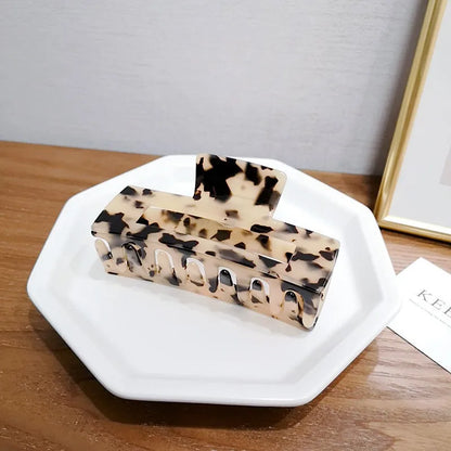 Acetate Leopard Hair Claw Clip Large Geometric Hold - Smarsty