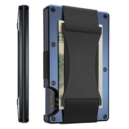 Carbon Fiber Metal Minimalist Slim Credit Card Holder Men Wallet Carteira for Men RFID Cashback Bank Cardholder Case Walet Money - Smarsty