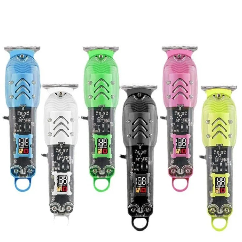 Professional Hair Clippers Rechargeable Hair Clipper Transparent Electric Hair Trimmers For Men Cordless Hair Cut Machine