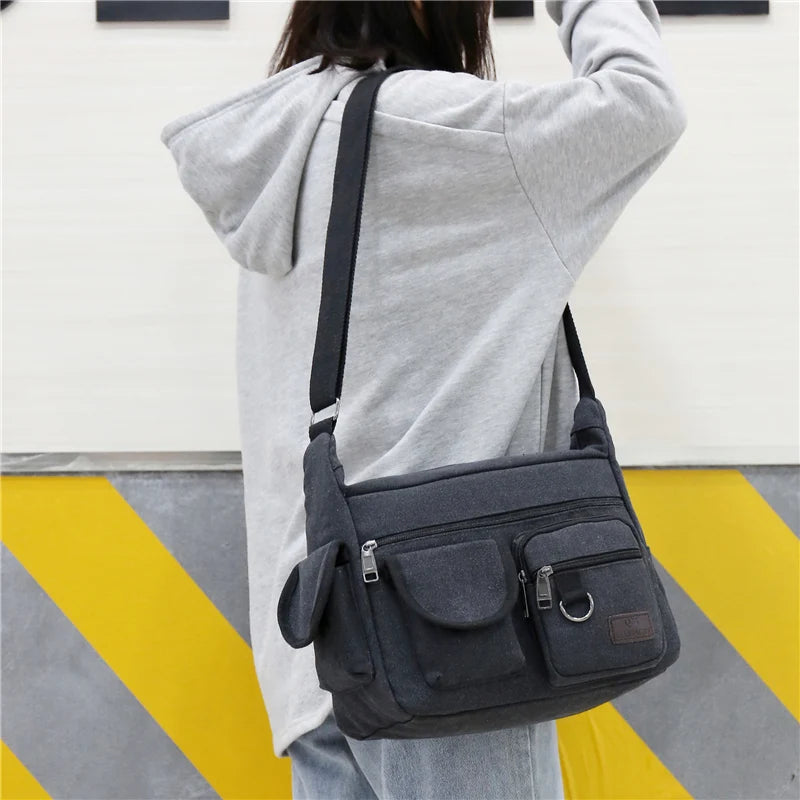 Premium Canvas Crossbody Bag For Men Luxury Messenger - Smarsty