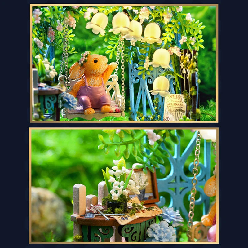 Mini DIY Kit For Doll House Making And Assembling Room Models Toys Home And Bedroom Decorations With Furniture Wooden Crafts by Smarsty