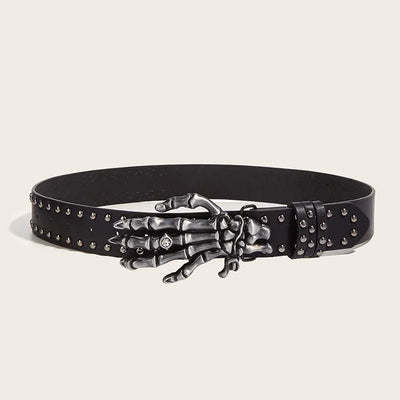 Luxury Punk Goth Rivet Unisex Designer Belt Black - Smarsty