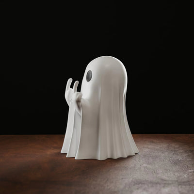 Cute Middle Finger Ghost Statue, Small Halloween Decor for Home, Centerpiece for Coffee Table, Adorable Horror Figure - Smarsty