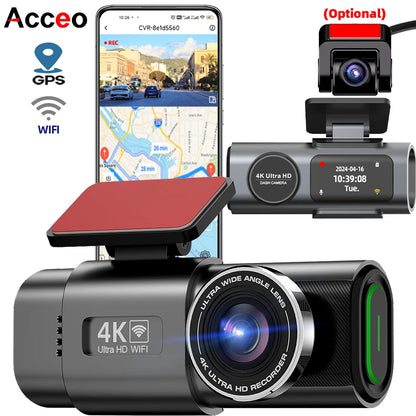 4K Dash Cam Night Vision With GPS Parking And WiFi - Smarsty