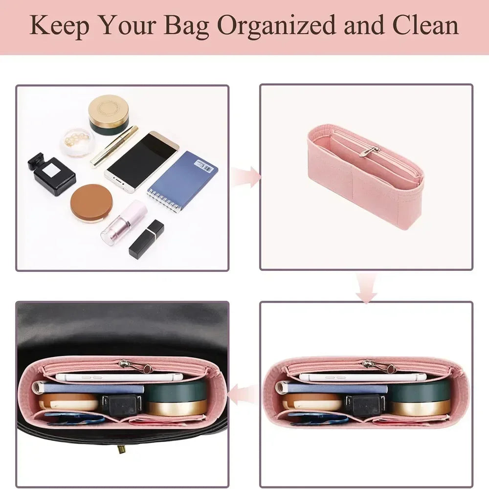 Bag Organizer for LONGCHAMP Mini Tote Timid Bag Storage & Finishing Inner Bag Liner Handbags Insert Organizer Fit Mini Size