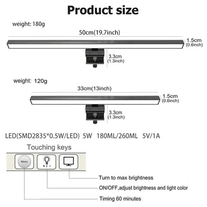LED Computer Monitor Light Bar for Eye Protection and Dimming - Smarsty