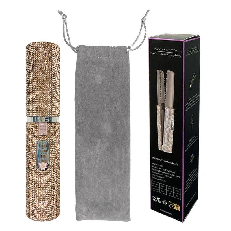 2 in 1 Wireless Hair Straightener and Curler Brush - Smarsty