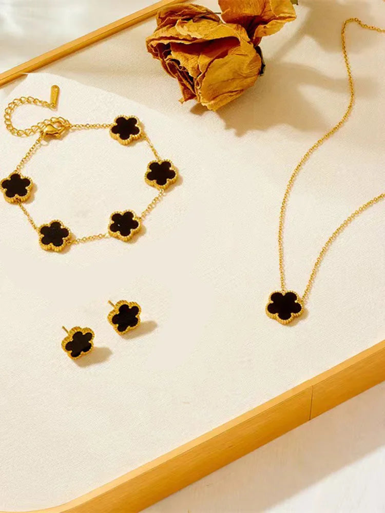 Stainless Steel Plum Blossom Jewelry Set for Women - Smarsty