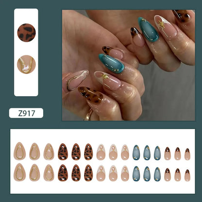 24pcs Flower Design Fake Nail Tips Full Cover - Smarsty