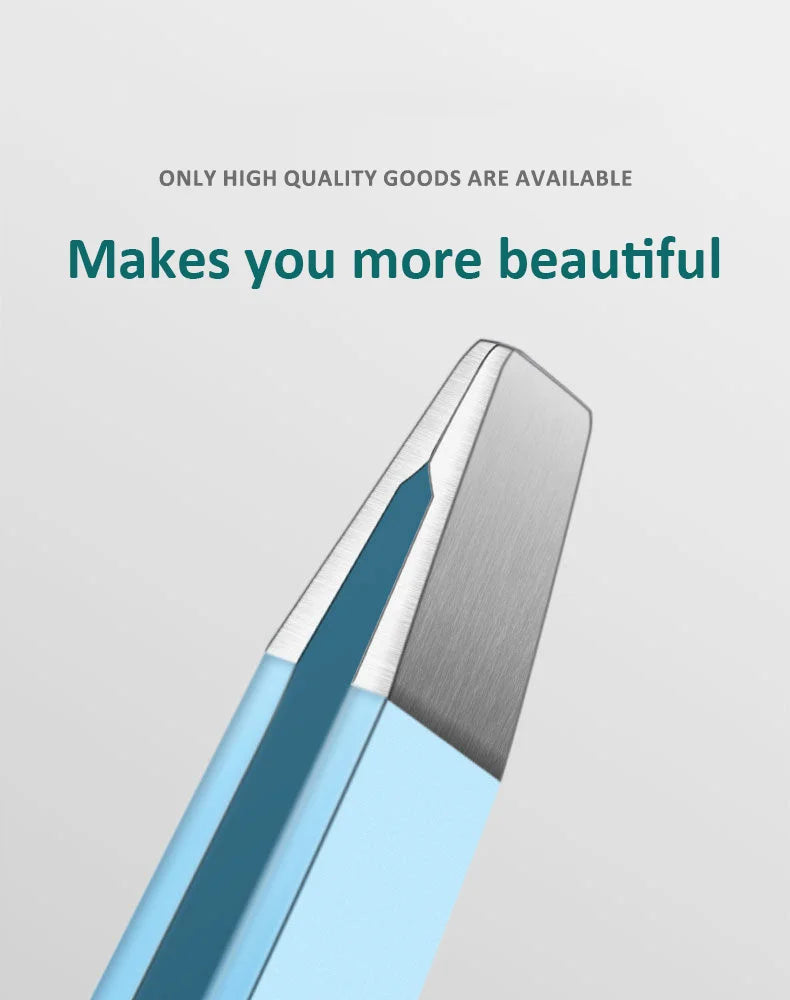 Stainless Steel Eyebrow Tweezers for Precise Hair Removal - Smarsty