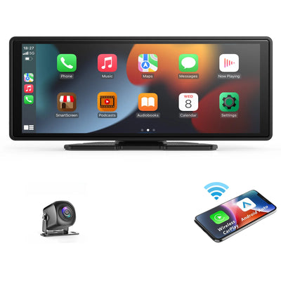 Universal Portable Carplay for Car Screen, Wireless Carplay Screen Wireless Car Stereo with Carplay Android Auto, Car Touchscree - Smarsty