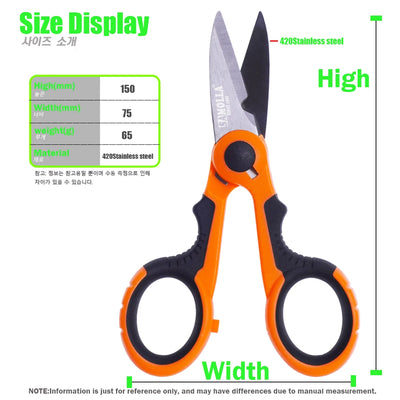 420 Stainless Steel Fishing Scissor Accessories Electrician Portable Scissors Plier Cut PE Braid Line Lure Carp Fishing Tools - Smarsty