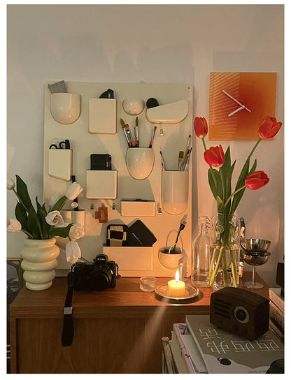 Wall-mounted Storage Rack with Hooks for Office, Kitchen and Workshop Children's Room Organizer with Adjustable Shelves by Smarsty