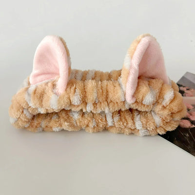 Cute Cat Ear Soft Elastic Plush Headband For Makeup - Smarsty