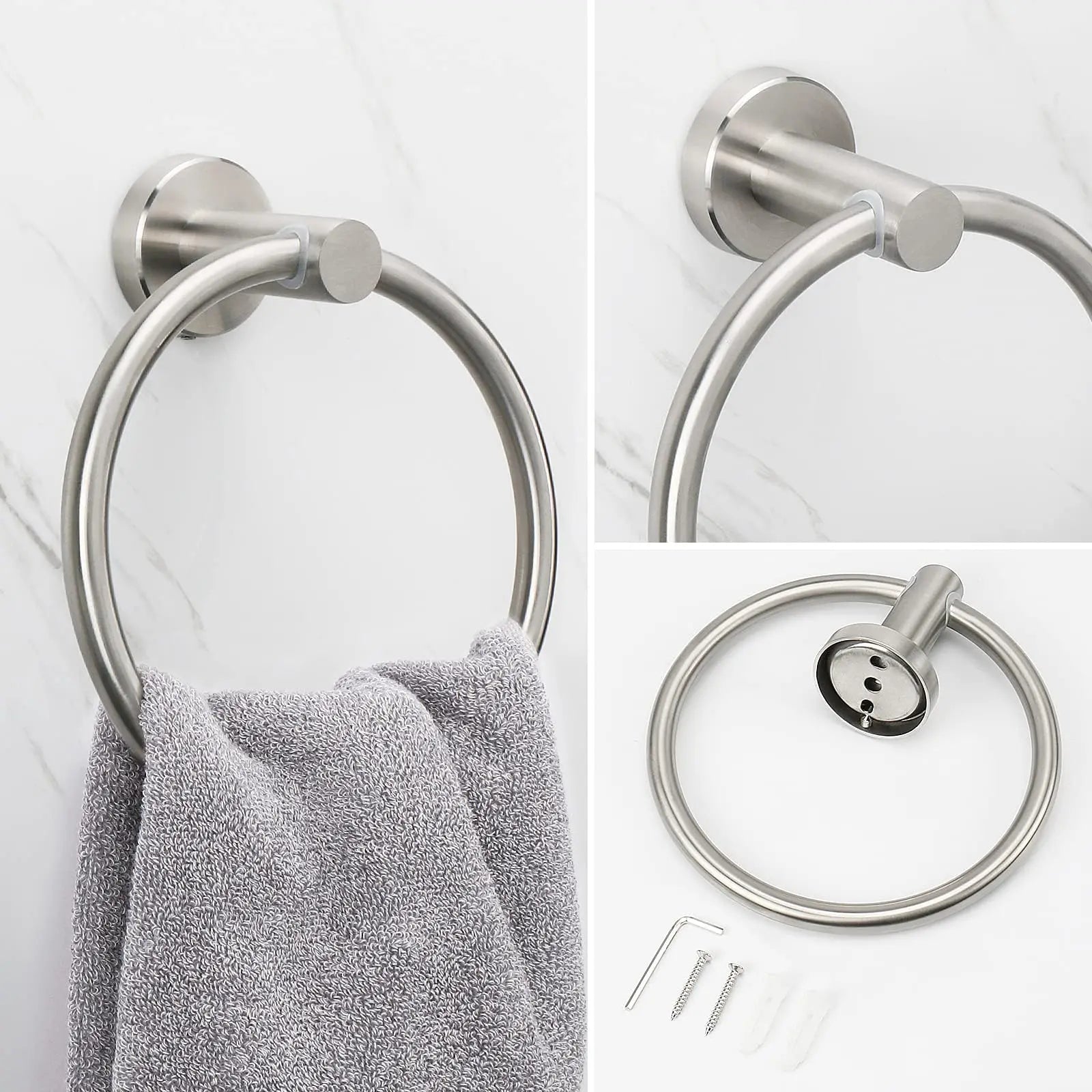 Modern Stainless Steel Towel Ring for Easy Storage - Smarsty