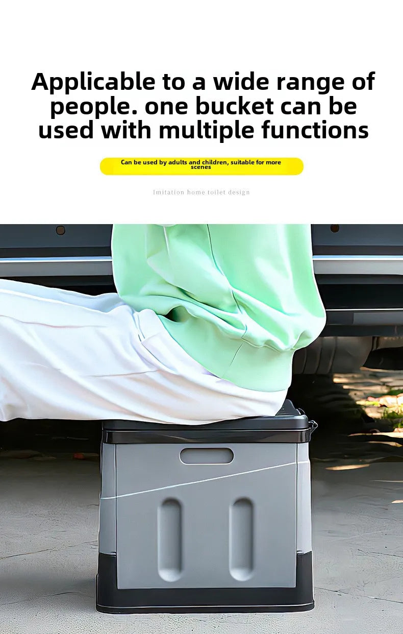 Portable Car Folding Toilet Toilet Camping Emergency Artifact Car Travel Emergency Outdoor Mobile Toilet Camping Equipment