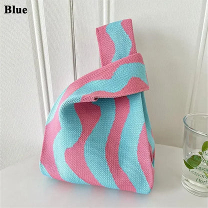 Cat Knit Handbag High Capacity Knot Wrist Bag For Women - Smarsty