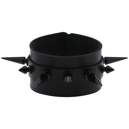 Unisex PU Leather Punk Bracelet With Spikes And Skull - Smarsty