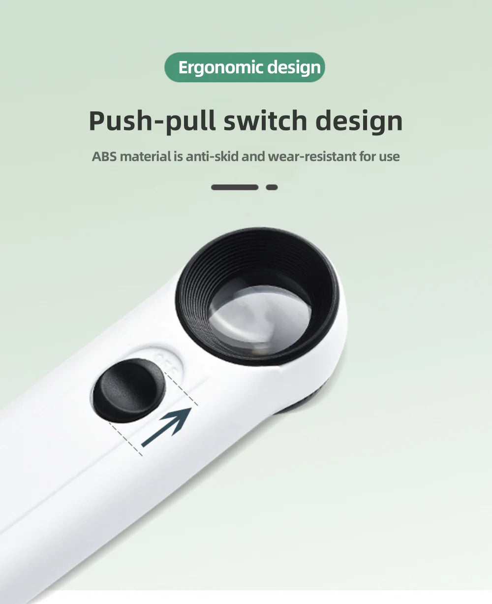 40X Handheld Magnifier With LED Lights for Clear Identification - Smarsty
