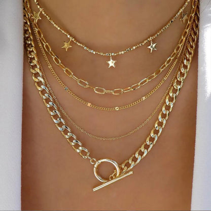 Vintage Gold Boho Layered Necklace Set for Women - Smarsty