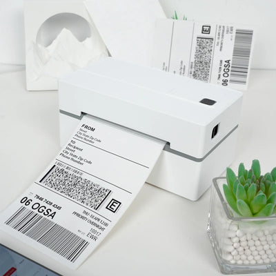 Thermal Label Printer Portable No Ink Required 203DPI 4x6 for Small Business Bluetooth USB High Speed Express Airway Bill - Smarsty