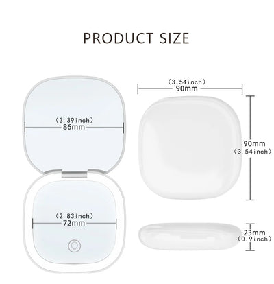 Compact Foldable LED Makeup Mirror With 5x/10x Magnification - Smarsty