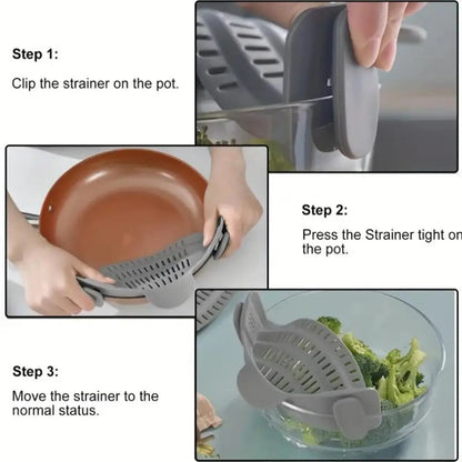 1pc, Strainer, Pot Strainer, Adjustable Clip On Strainer For Pots Pans And Bowls, Kitchen Pot Strainer - Smarsty