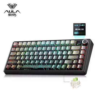 Gaming Mechanical Keyboard 75 Percent Hot Swap TFT Screen - Smarsty