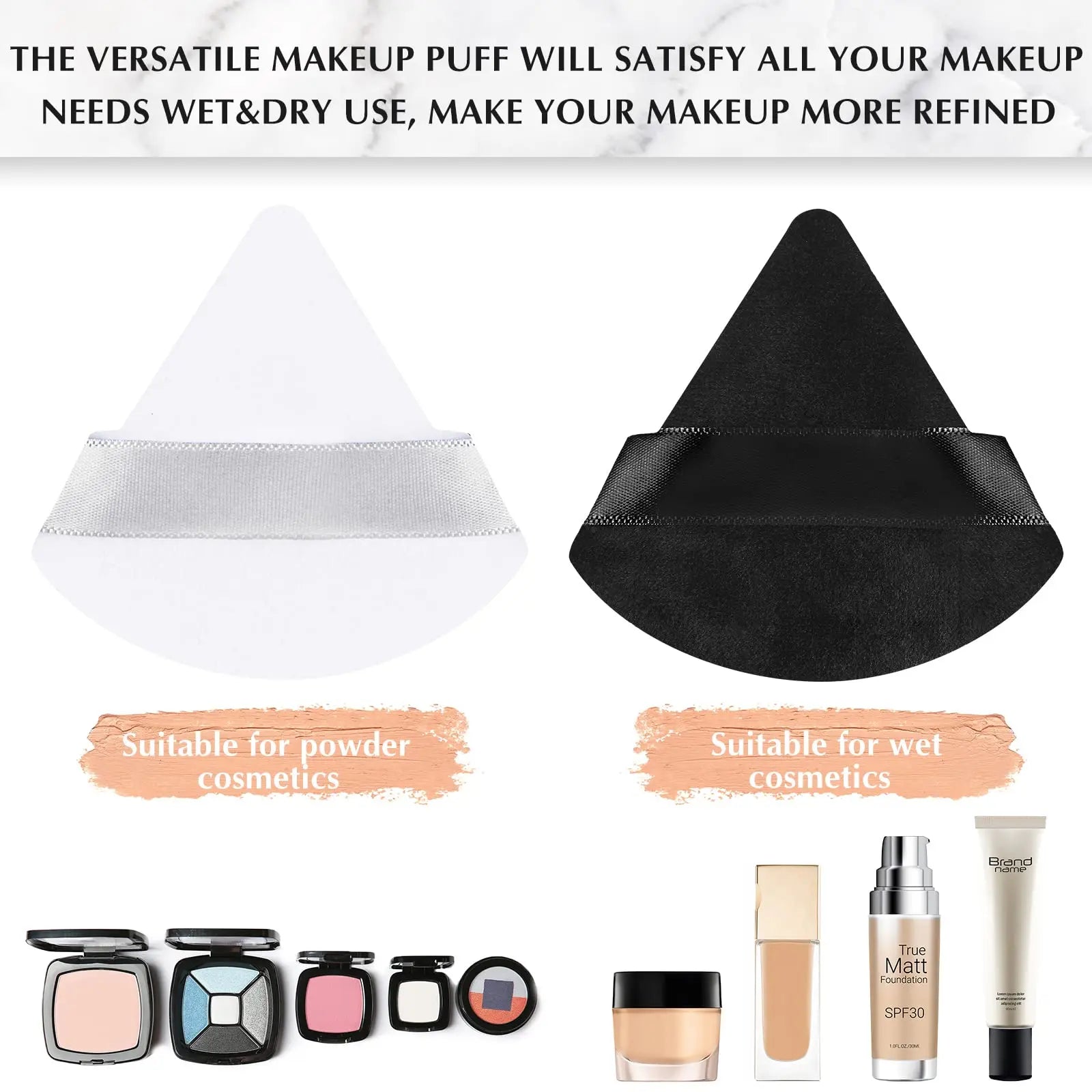 Wholesale 50Pcs Velvet Makeup Powder Puffs Soft and Washable - Smarsty