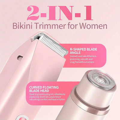 2-in-1 dual-head electric epilator and shaver for underarms, legs and face hair removal, birthday/Christmas gift - Smarsty