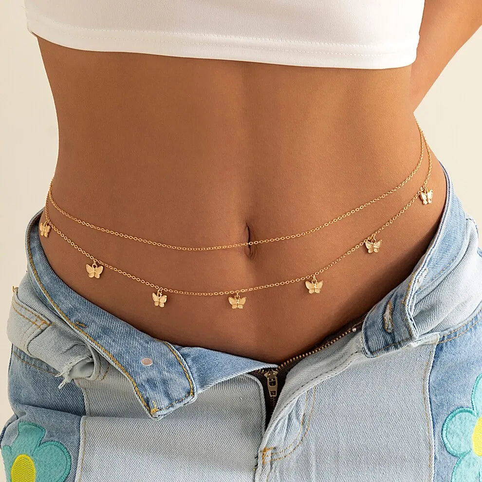 Classic Retro Butterfly Belly Chain for Women - Smarsty