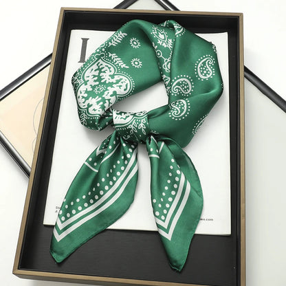 Women Silk Scarf Small Satin Square Neck Wrap - Smarsty