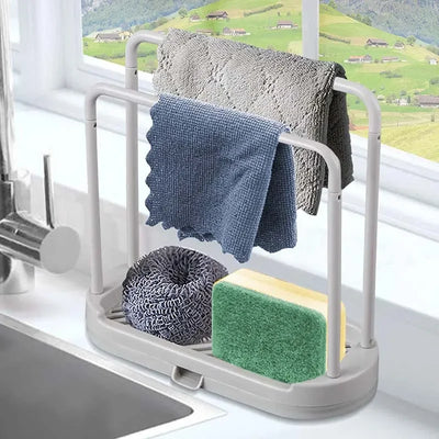 Kitchen Rag Drain Stand Kitchen Accessories Sink Drainage Shelf Sink Drain Storage Basket for Sponge Rag Wire Ball by Smarsty