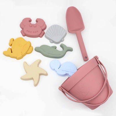 Children Silicone Beach Toy Shovel Ocean Outdoor Parent-child Beach Portable Beach Bucket Durable Sand Digging And Storage Tool by Smarsty