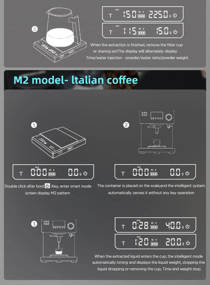AliKisscafe Coffee Scale Digital Weight Electronic Kitchen Measuring Scales 0.1g High Precision Espresso Accessory Barista Tool