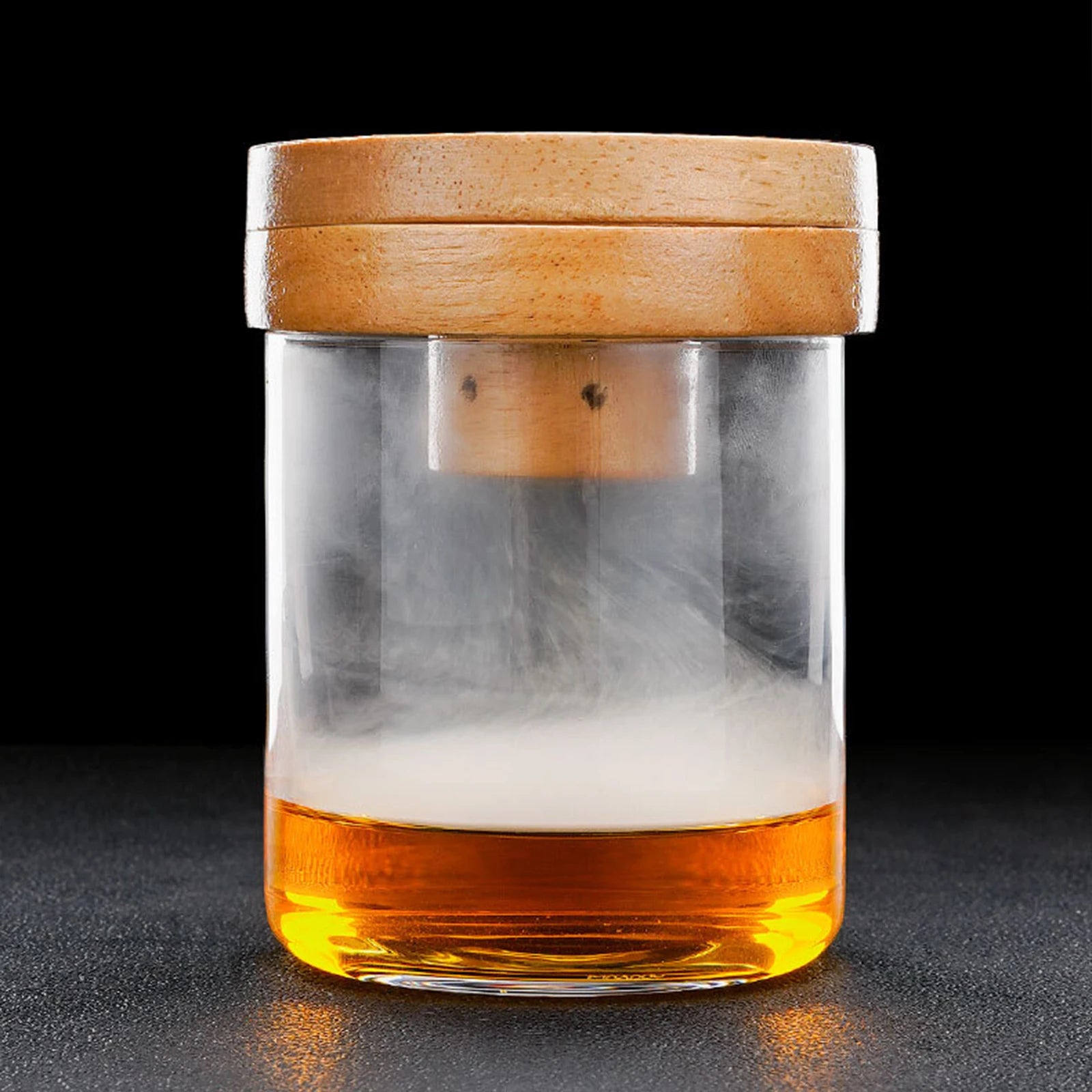 Glass Top Smoker Cocktail Smoker Kit With 4PCS Wood Chips Bartender Accessories For Whiskey Drinks Smoking Gift Kit for Men - Smarsty