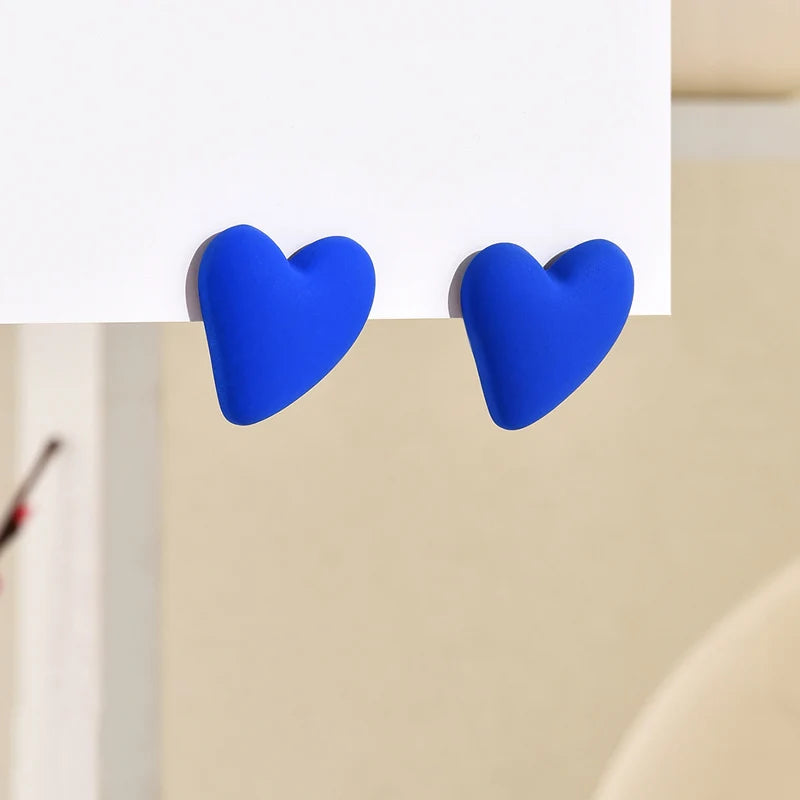 Candy Color Heart Acrylic Earrings for Women Stylish Design - Smarsty
